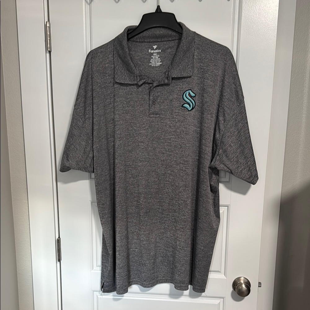 Fanatics Seattle Kraken Men's Gray Polo Shirt